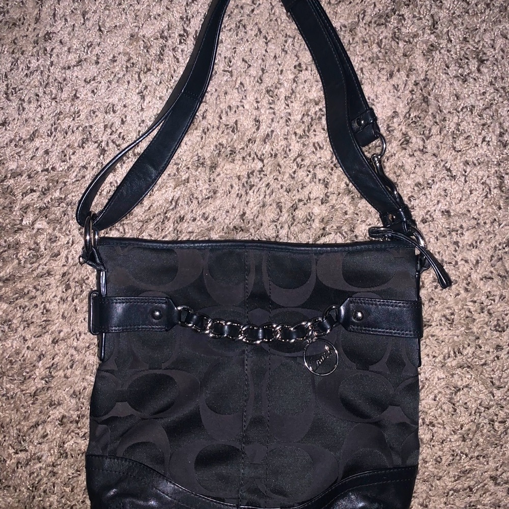 Black coach shoulder bag